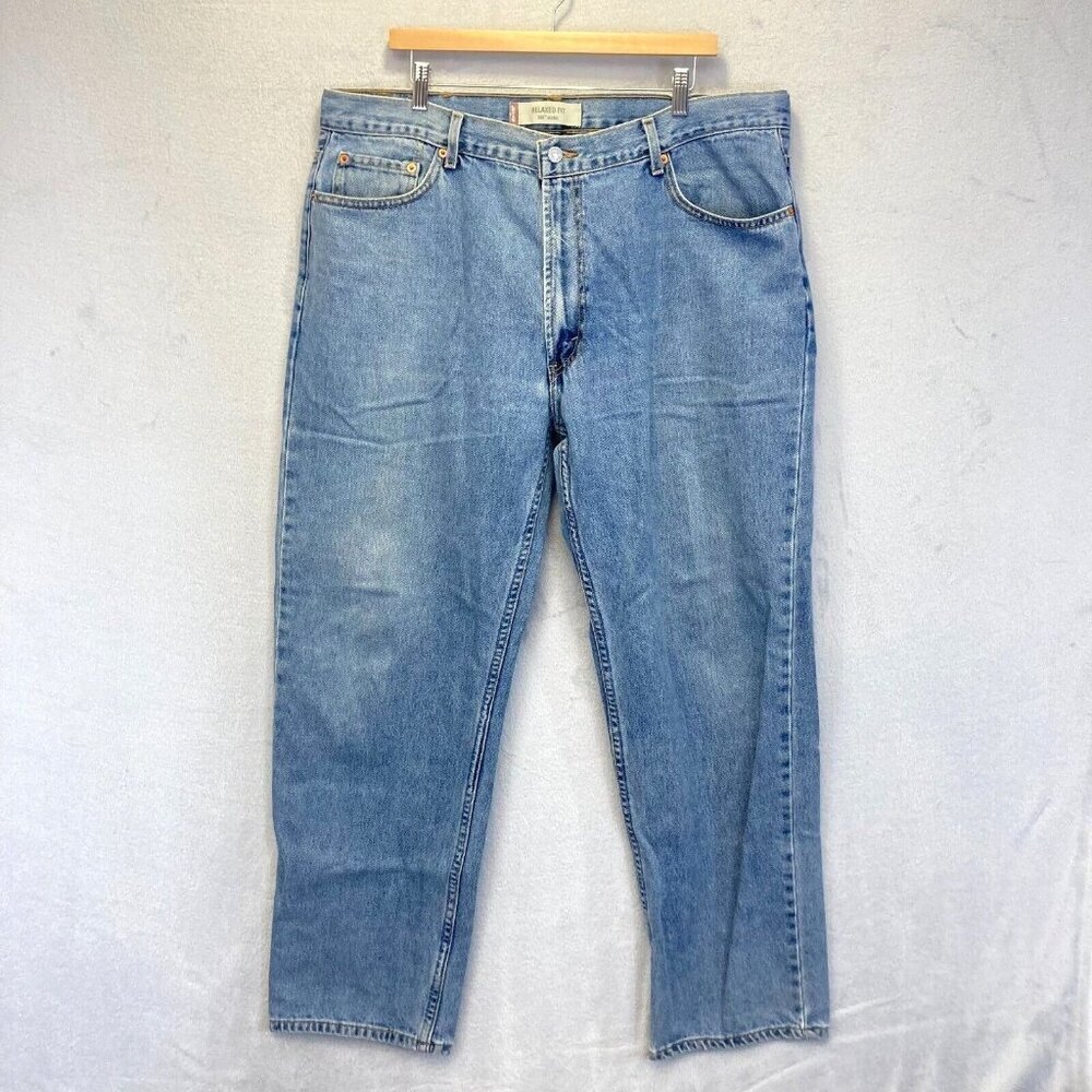 Vintage Y2K Levis 550 Relaxed Fit Jeans Mens 42x32 Blue Loose Baggy Work‎ Skater